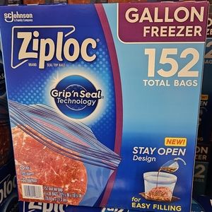 Ziploc Double Zipper Freezer Bag, Gallon, 38-count, 4-pack